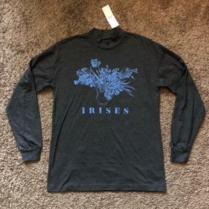 Urban Outfitters Long Sleeve Mock Neck Printed Top